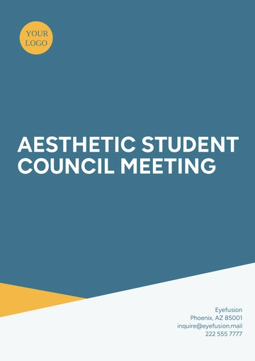 Free Aesthetic Student Council Meeting Template to Edit Online