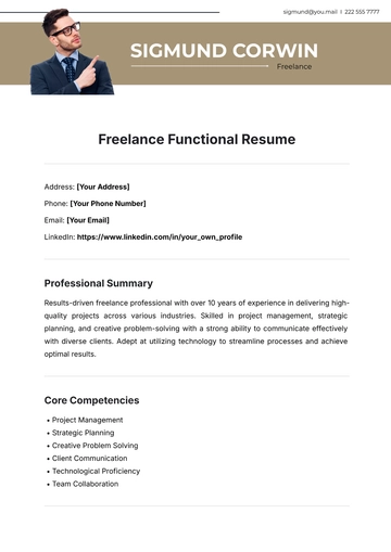 Freelance Functional Resume Template