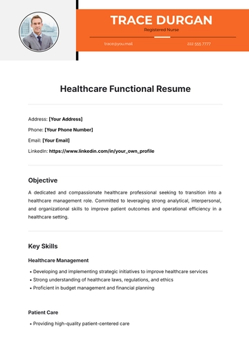 Free Healthcare Functional Resume Template