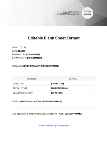 Free Editable Blank Sheet Format Template to Edit Online