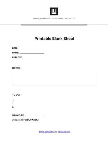 Free Printable Blank Sheet Template to Edit Online