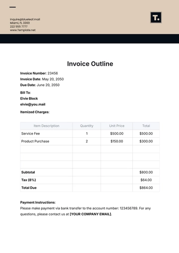 Free Invoice Outline Template to Edit Online