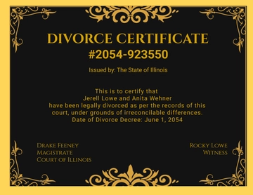 Free Divorce Certificate for Immigration Template to Edit Online