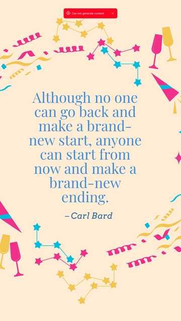 Free Starting a New Year Quote Template to Edit Online