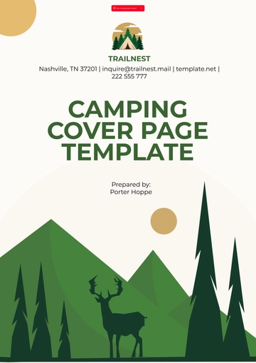 Free Camping Cover Page Template to Edit Online