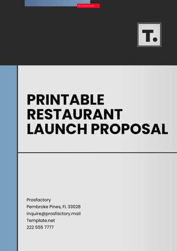 Free Printable Restaurant Launch Proposal Template to Edit Online