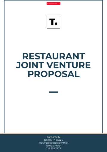 Free Restaurant Joint Venture Proposal Template to Edit Online