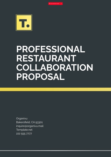 Free Professional Restaurant Collaboration Proposal Template to Edit Online