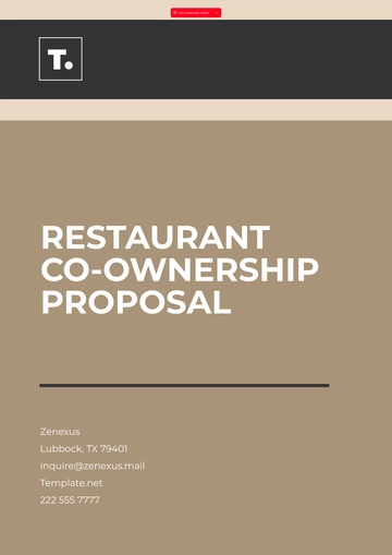 Free Restaurant Co-ownership Proposal Template to Edit Online