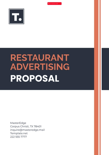 Free Restaurant Advertising  Proposal Template to Edit Online