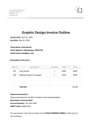 Free Graphic Design Invoice Outline Template to Edit Online