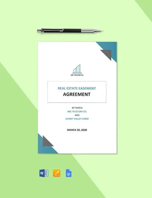 Real Estate Easement Agreement Template