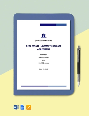 Real Estate Indemnity Release Agreement Template