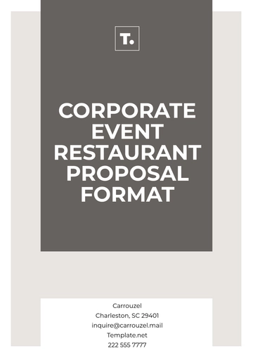 Free Corporate Event Restaurant Proposal Format Template to Edit Online