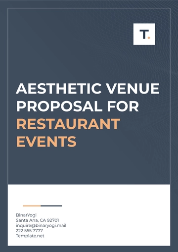 Free Aesthetic Venue Proposal for Restaurant Events Template to Edit Online