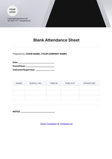 Free Blank Attendance Sheet Template to Edit Online