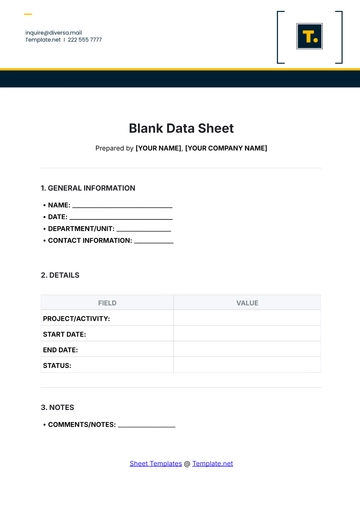Free Blank Data Sheet Template to Edit Online