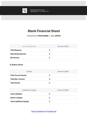 Free Blank Financial Sheet Template to Edit Online