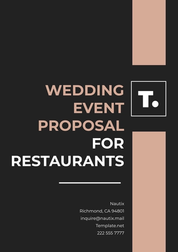Free Wedding Event Proposal for Restaurants Template to Edit Online