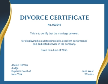 Free Divorce Certificate for Child Custody Agreements Template to Edit Online