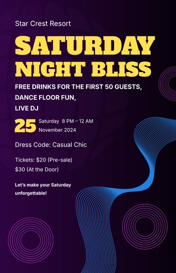 Free Saturday Party Template to Edit Online