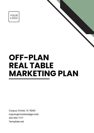 Free Off-Plan Real Table Marketing Plan Template to Edit Online