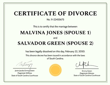 Free Gender-Neutral Divorce Certificate Template to Edit Online