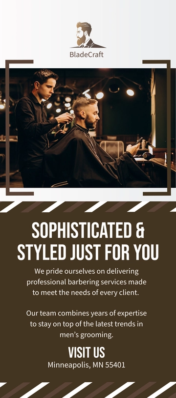 Free Barber Shop Rack Card Template to Edit Online