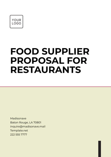 Free Food Supplier Proposal for Restaurants Template to Edit Online