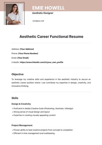 Free Aesthetic Career Functional Resume Template