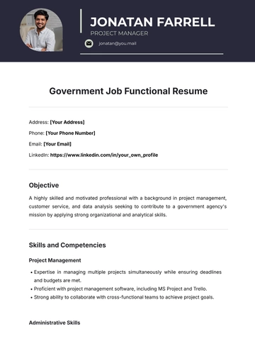 Free Government Job Functional Resume Template