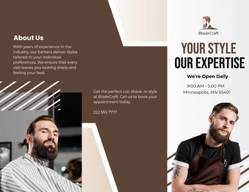 Free Barber Shop Brochure Template to Edit Online