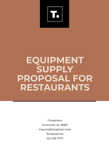Free Equipment Supply Proposal for Restaurants Template to Edit Online