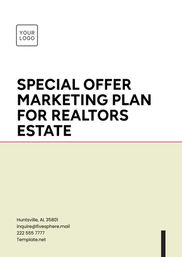 Free Special Offer Marketing Plan for Realtors Estate Template to Edit Online