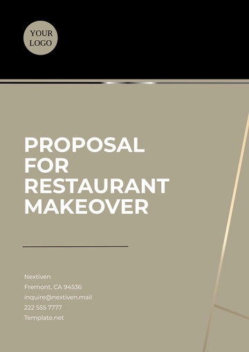 Free Proposal for Restaurant Makeover Template to Edit Online