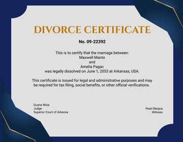 Free Divorce Certificate for Tax Filing Template to Edit Online