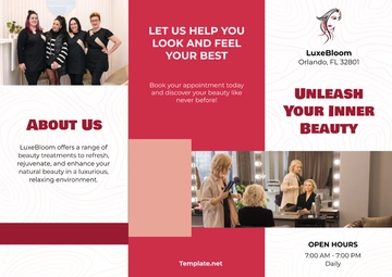 Free Beauty Parlor Pamphlet Template to Edit Online