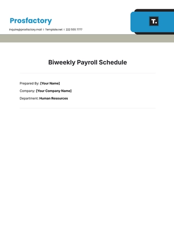 Free Biweekly Payroll Schedule Template to Edit Online