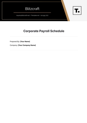 Free Corporate Payroll Schedule Template to Edit Online