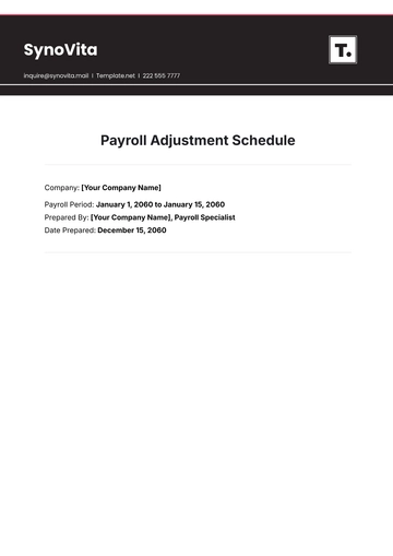 Free Payroll Adjustment Schedule Template to Edit Online