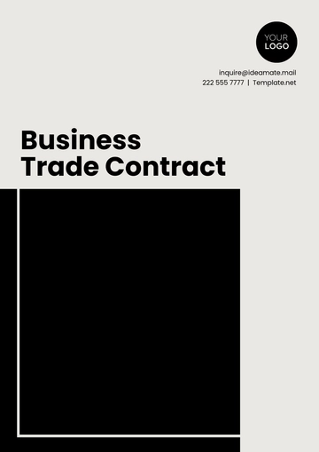 Free Professional Business Trade Contract Template to Edit Online