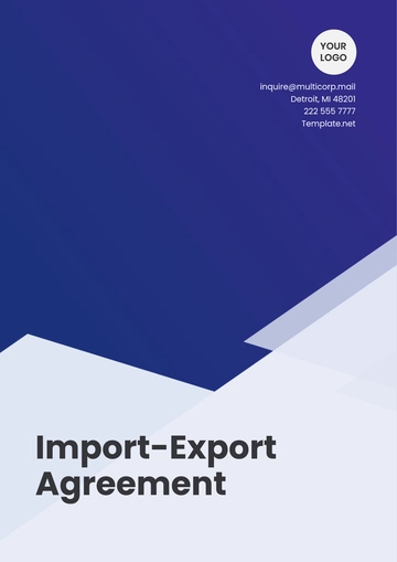 Free Import-Export Agreement Template to Edit Online