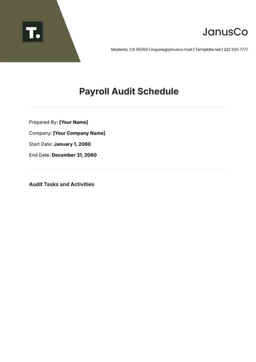 Free Payroll Audit Schedule Template to Edit Online