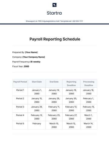 Free Payroll Reporting Schedule Template to Edit Online