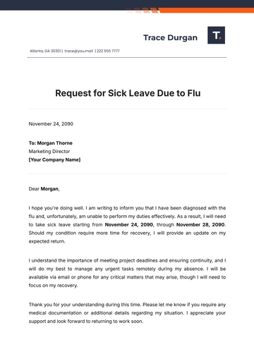 Free Request for Sick Leave Due to Flu Template to Edit Online