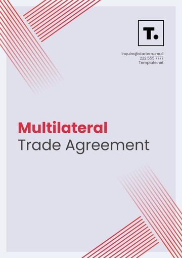 Free Multilateral Trade Agreement Template to Edit Online