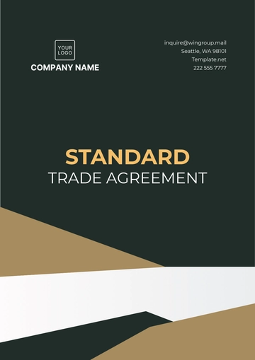 Free Standard Trade Agreement Template to Edit Online