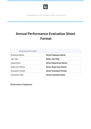 Free Annual Performance Evaluation Sheet Format Template to Edit Online