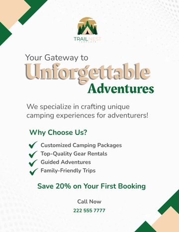Free Camping Flyer Template to Edit Online