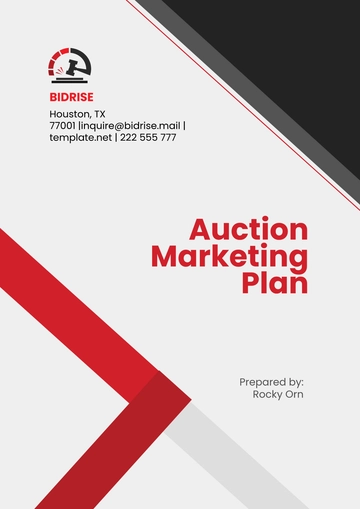 Free Auction Marketing Plan Template to Edit Online